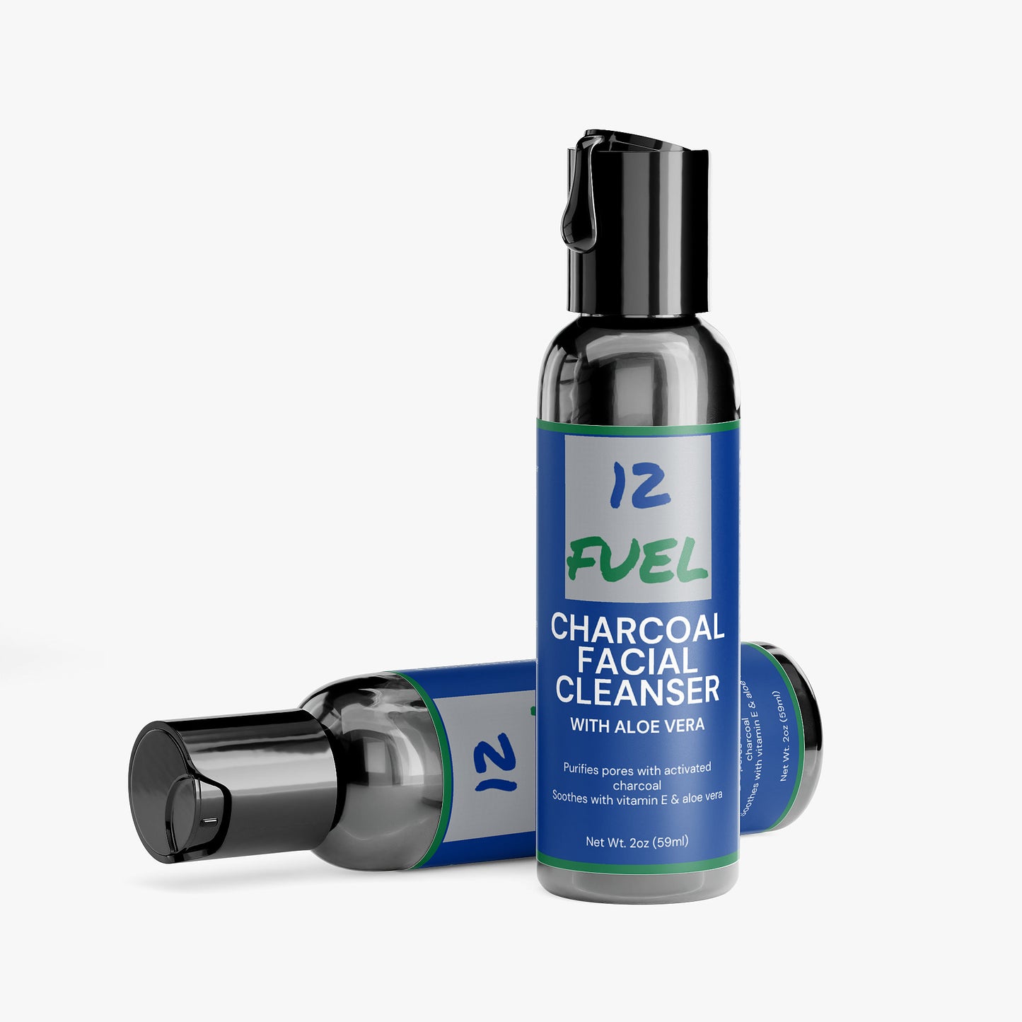 Charcoal Facial Cleanser — Paraben-Free Gel with Aloe & Tea Tree (2 oz)