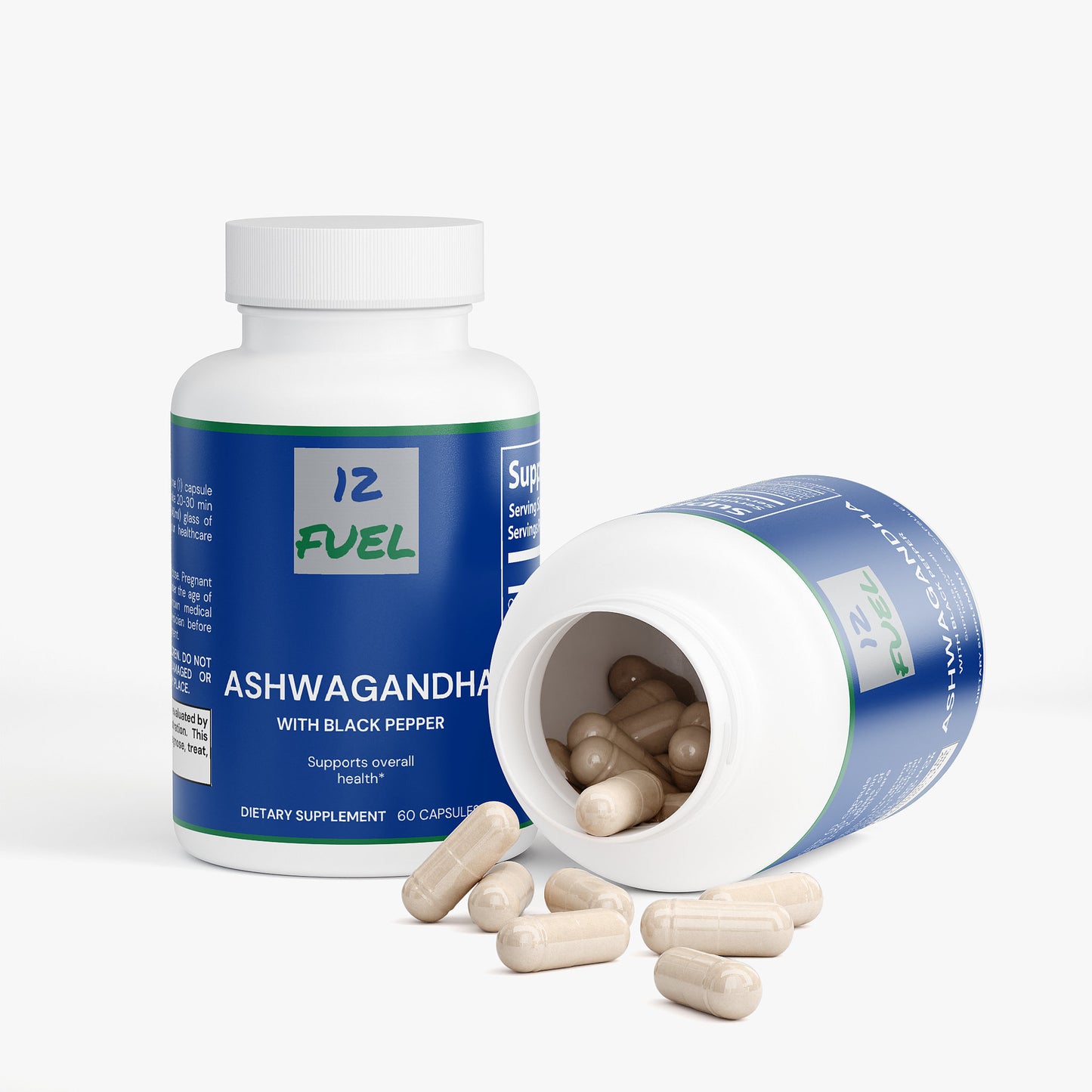 Ashwagandha — Organic Root + Black Pepper (60 Capsules)