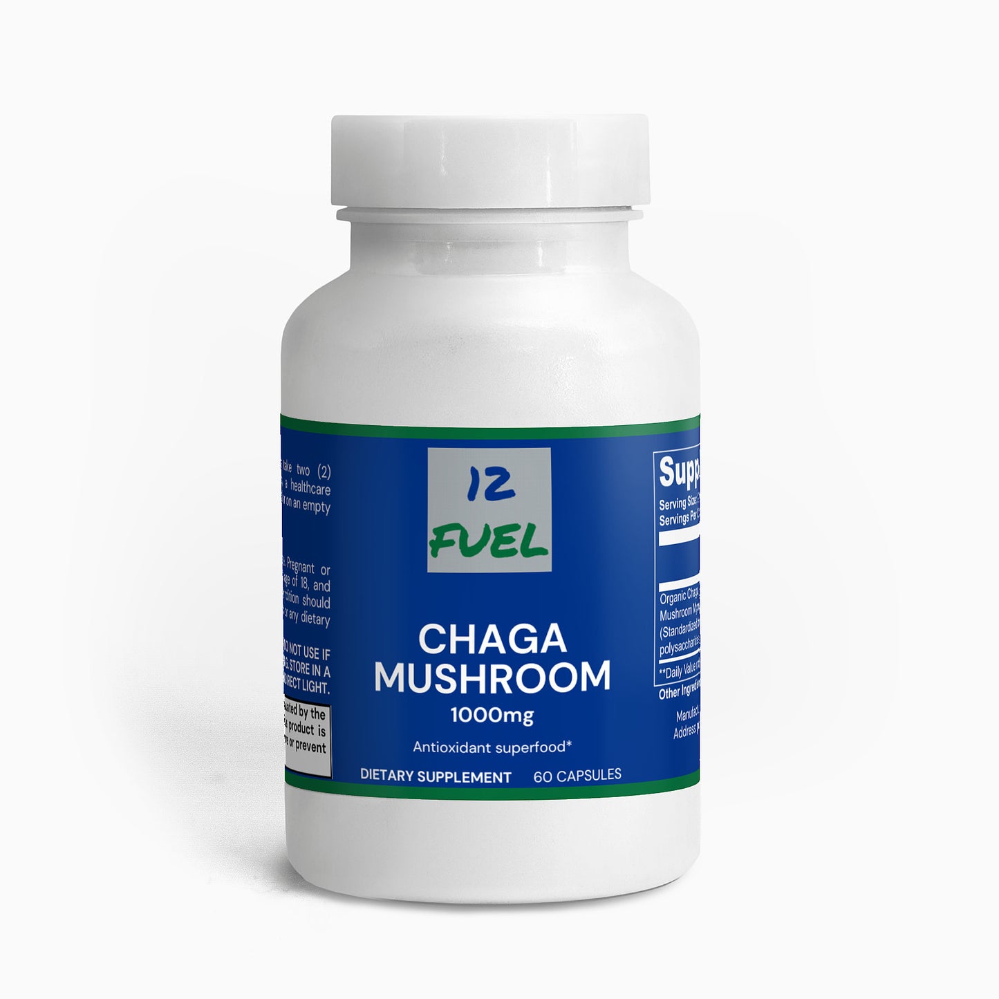 Chaga Mushroom — Organic Mycelium, 40% Polysaccharides (60 Vegan Capsules)
