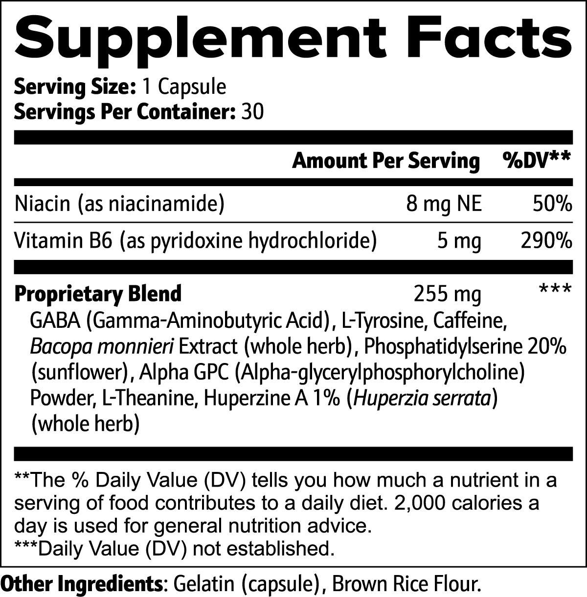 Cognitive Support — Caffeine + Botanicals (30 Capsules)