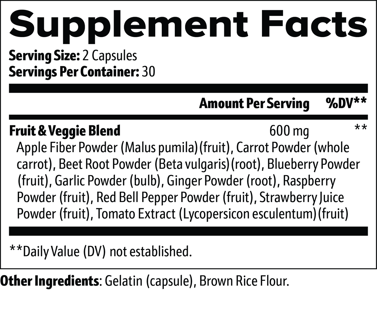 Fruits and Veggies Daily Blend 60 Capsules
