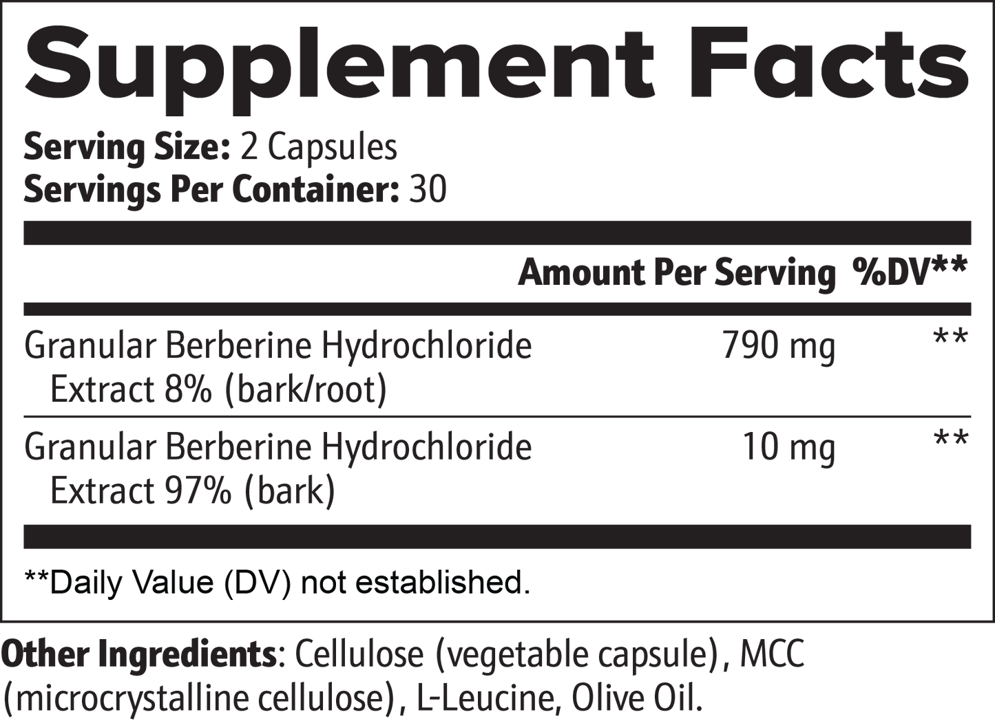 Berberine — Single-Ingredient Botanical Capsules (60 ct)