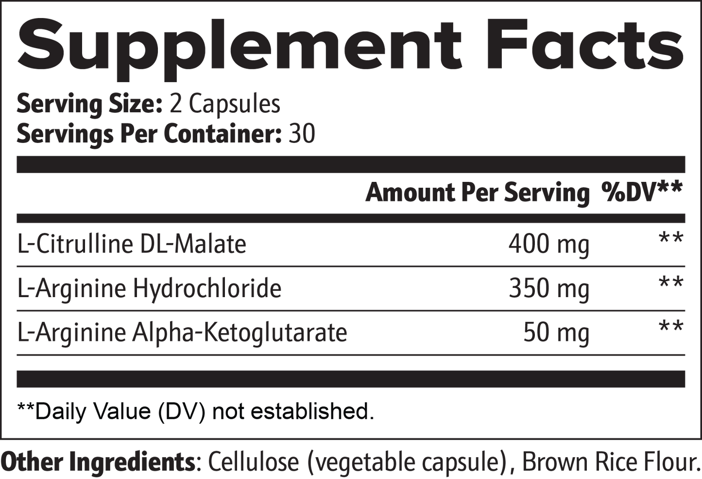 Nitric Oxide — L-Arginine & L-Citrulline Circulation Support • 60 Capsules