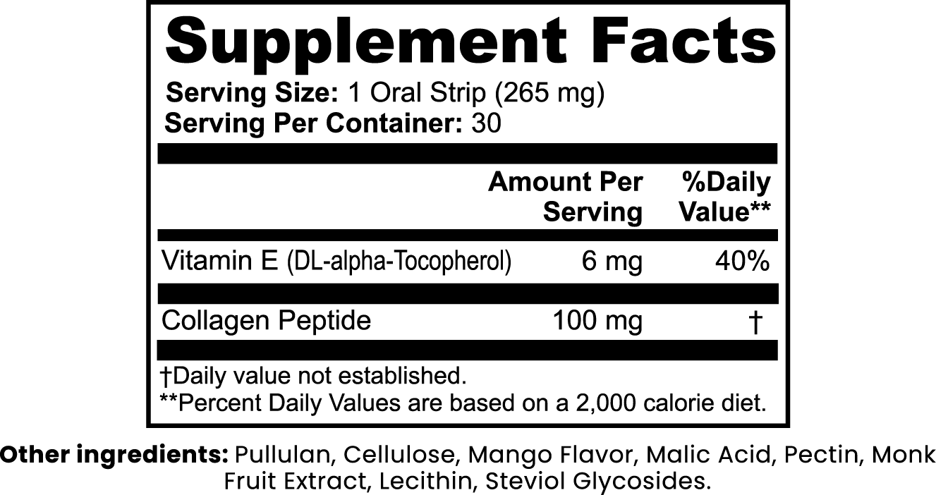 Beauty plus Collagen Strips Mango 30 count