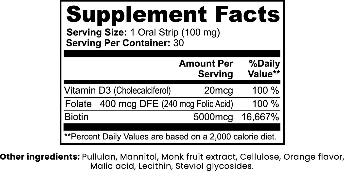 Hair Skin And Nails Strips Orange 30 Count