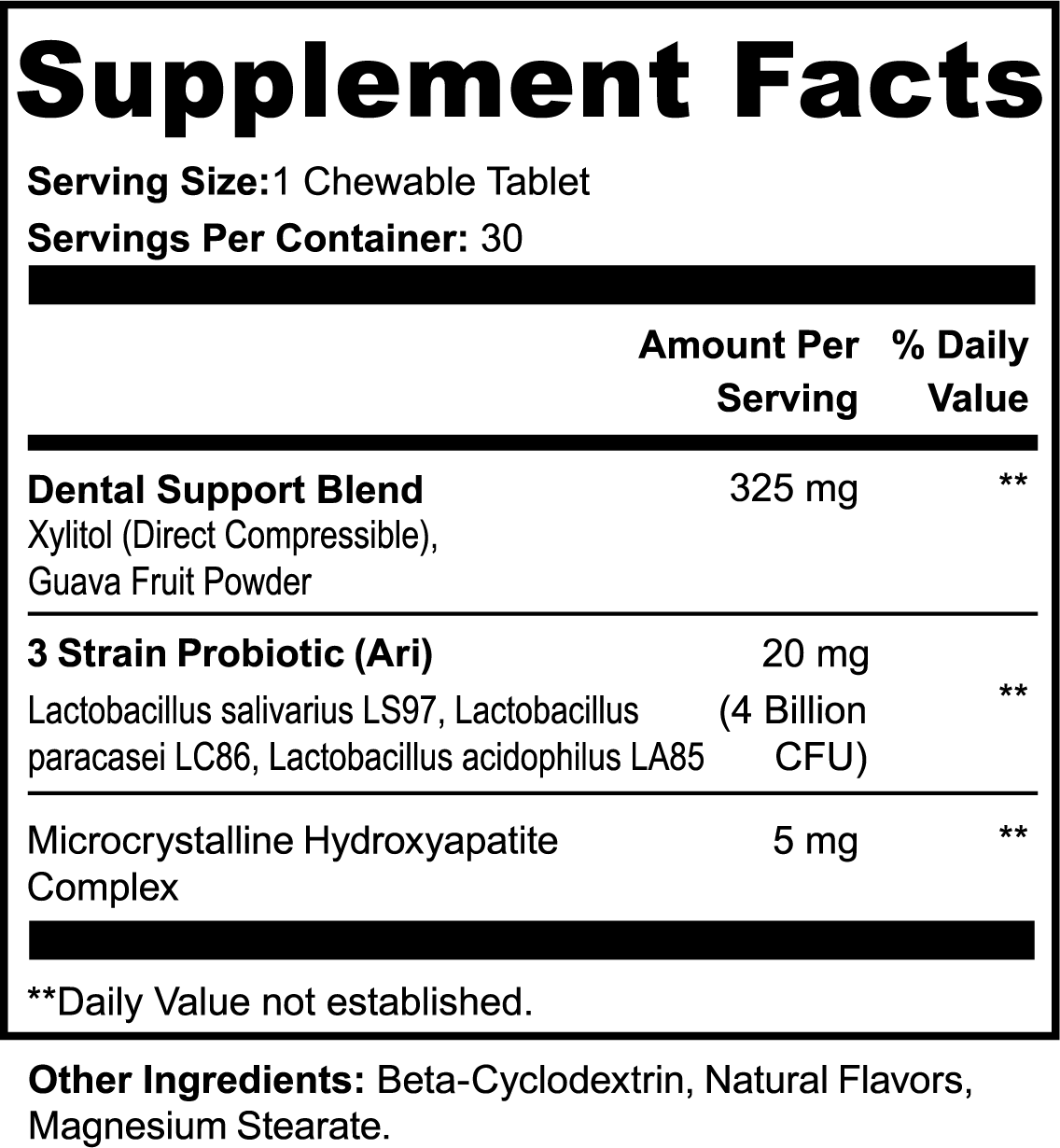 Dental plus Oral Health Chewables 30 count