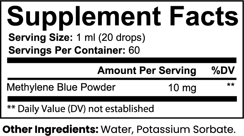 Methylene Blue Drops Cellular and Focus Support 2 fl oz