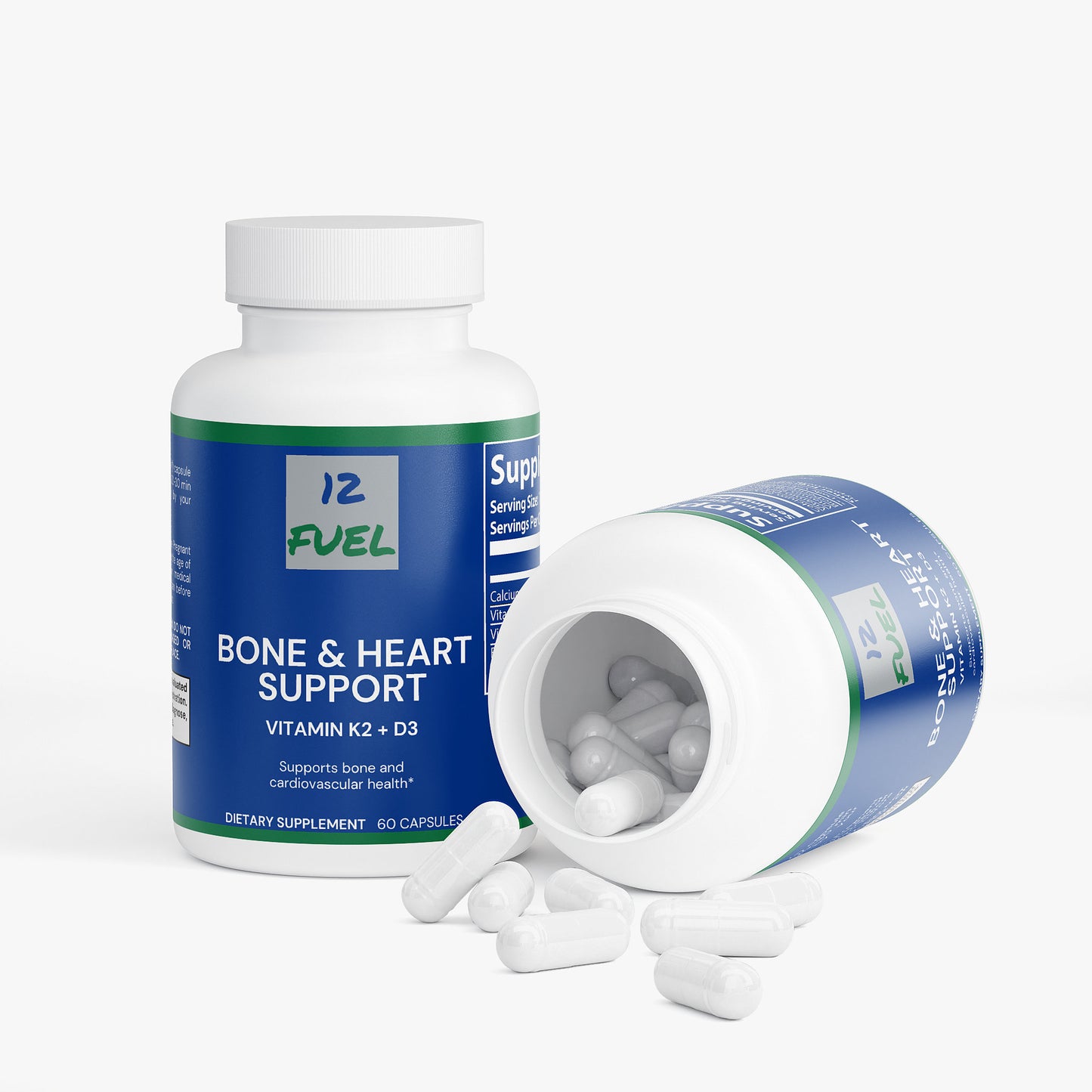 Bone & Heart Support — Vitamin D3 + K2 (MK-7) with Calcium (60 Capsules)