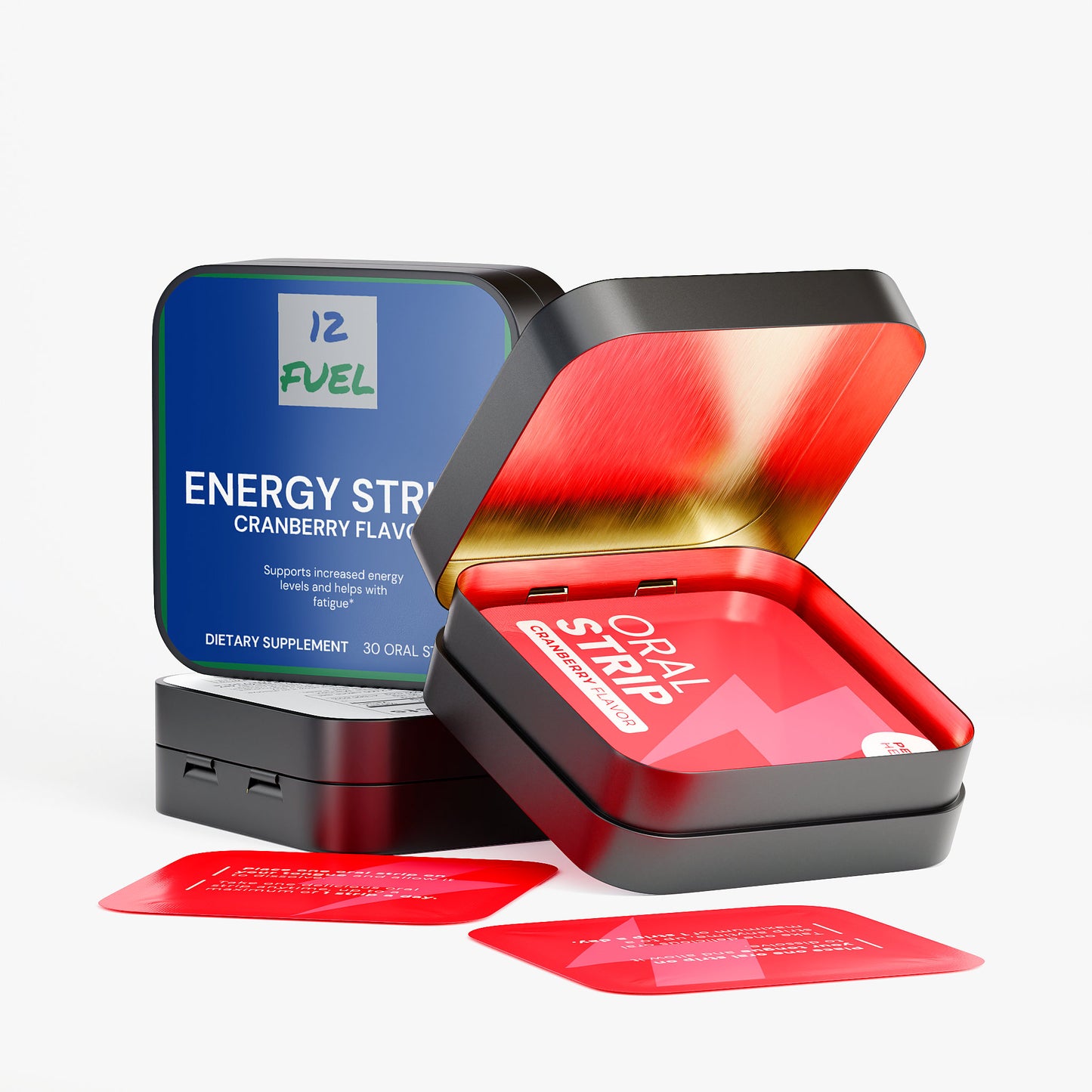 Energy Strips — Cranberry, Fast-Melt Focus with Caffeine + L-Theanine (30 Strips)