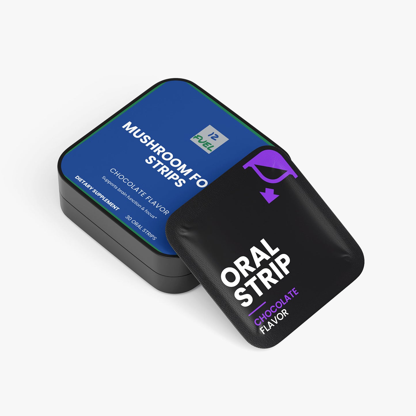 Mushroom Focus Strips Lions Mane And Cordyceps Chocolate 30 Strips