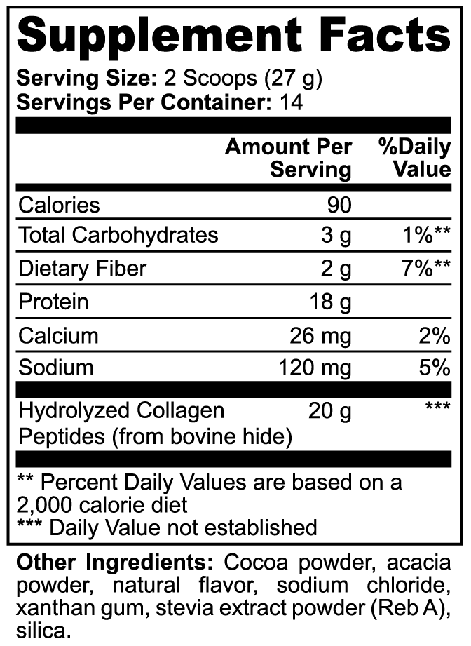 Grass-Fed Collagen Peptides — Chocolate, Types I & III Hydrolyzed (378 g)