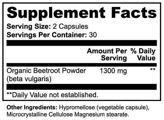 Beetroot — Organic Beetroot Powder (60 Capsules)