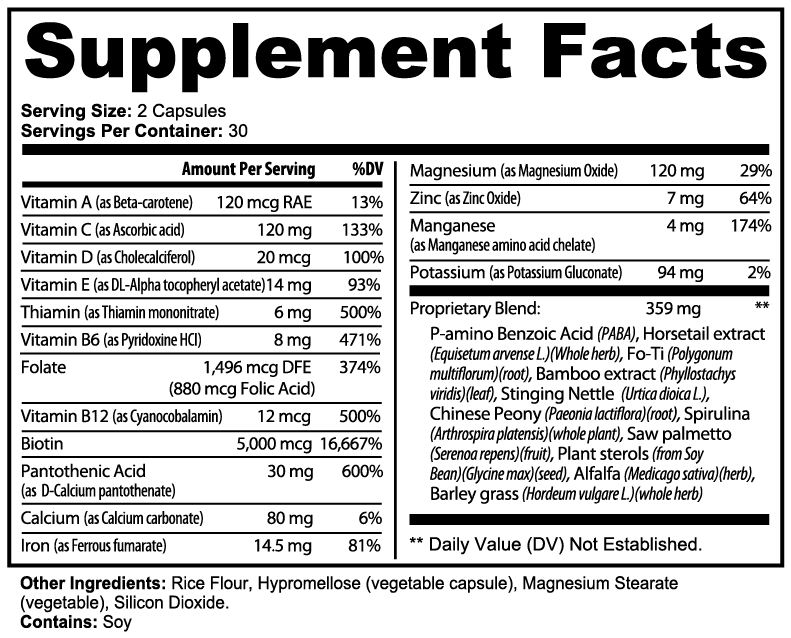 Hair, Skin & Nails Essentials — Daily Beauty Vitamins (60 Capsules)
