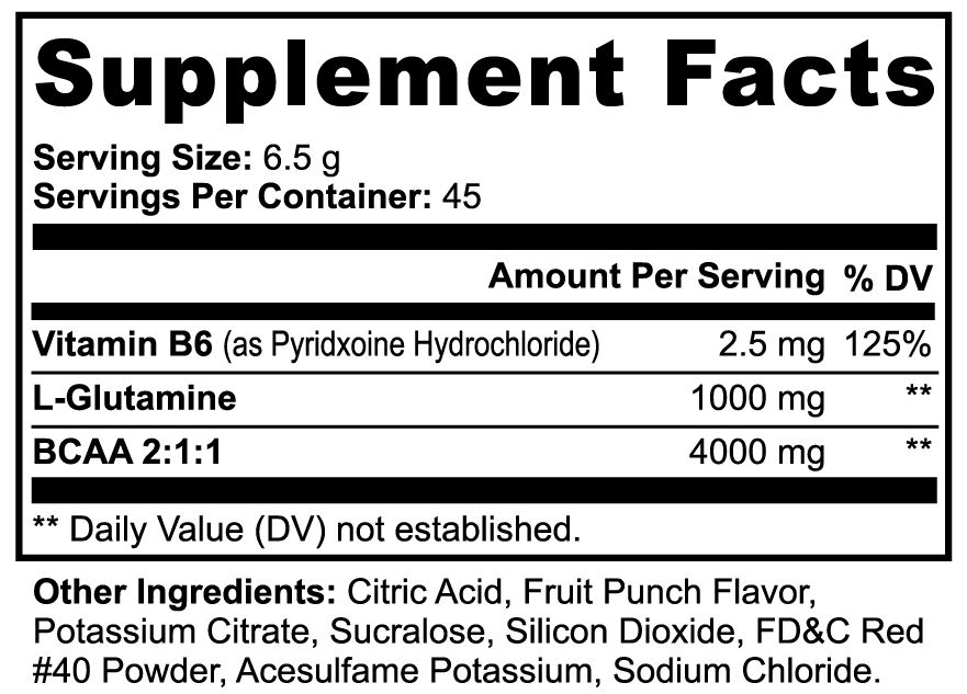 BCAA Shock Powder — Fruit Punch (292 g)