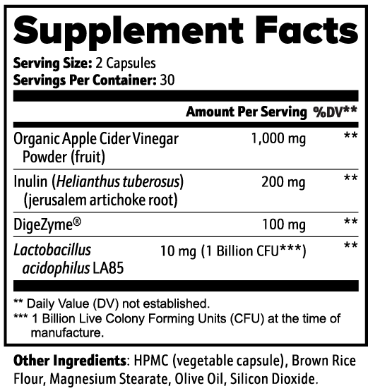 Apple Cider Vinegar Gut Balance Capsules 60 Count